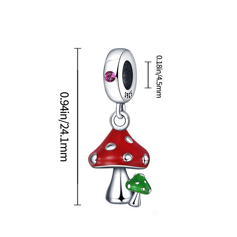 Charm pendentif champignons en argent - Korell charms