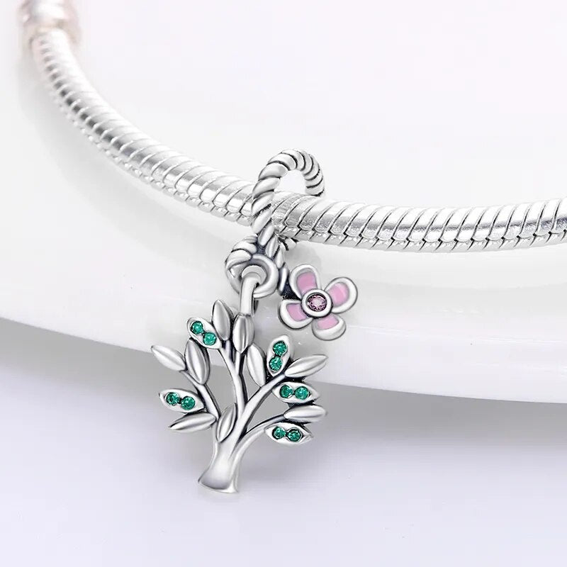 Charm pendentif arbre et fleur en argent - Korell charms