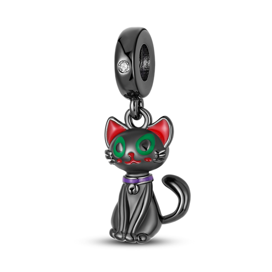 Charm pendentif chat noir en argent Default Title - Korell charms