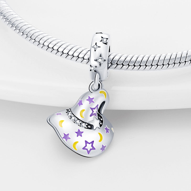 Charm pendentif Halloween chapeau de sorcière en argent - Korell charms