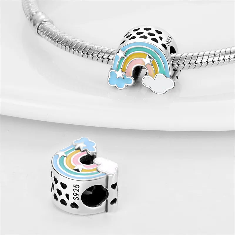 Charm arc-en-ciel pastel en argent - Korell charms