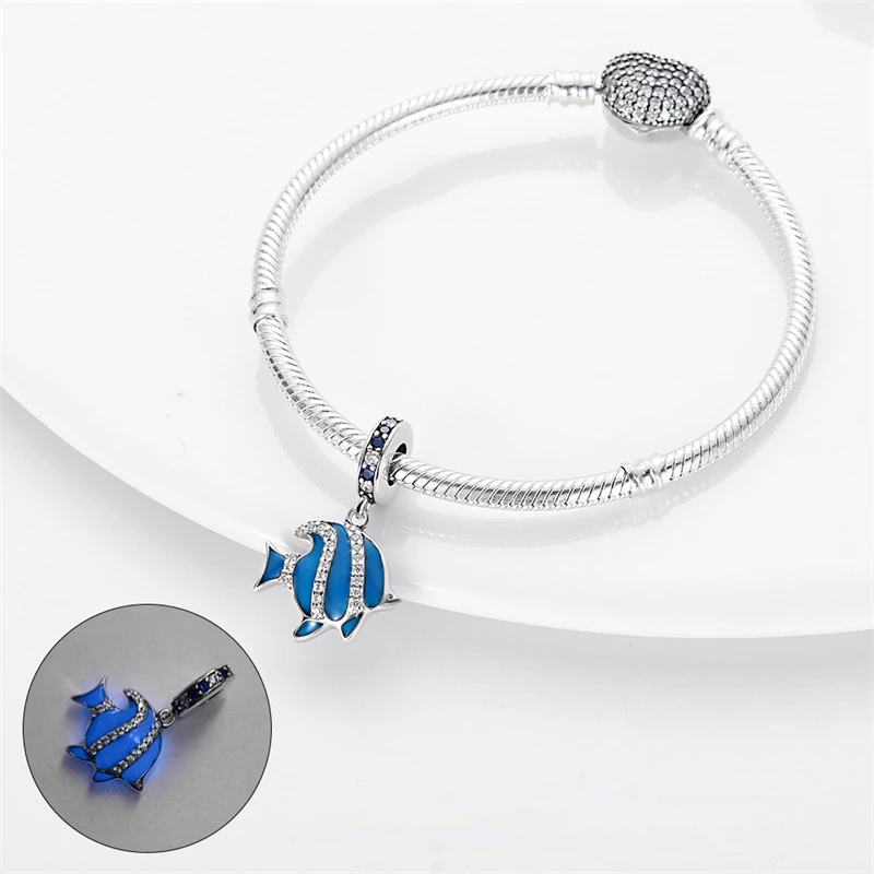 Charm pendentif poisson exotique en argent - lumineux - Korell charms