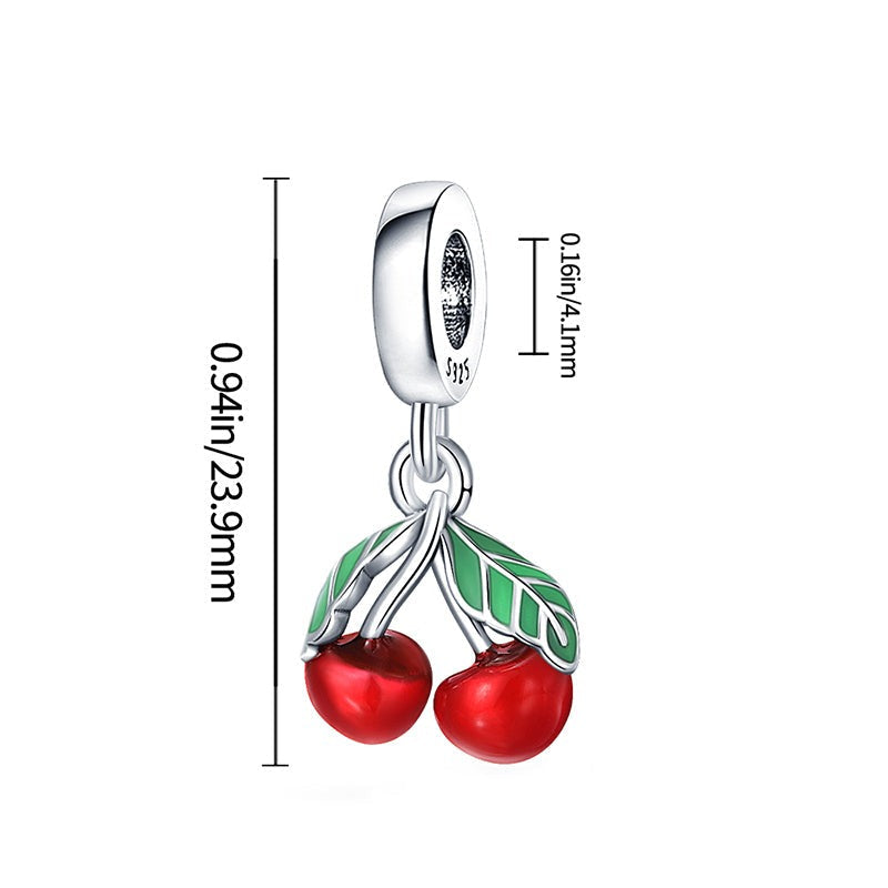 Charm pendentif fruit cerises en argent - Korell charms