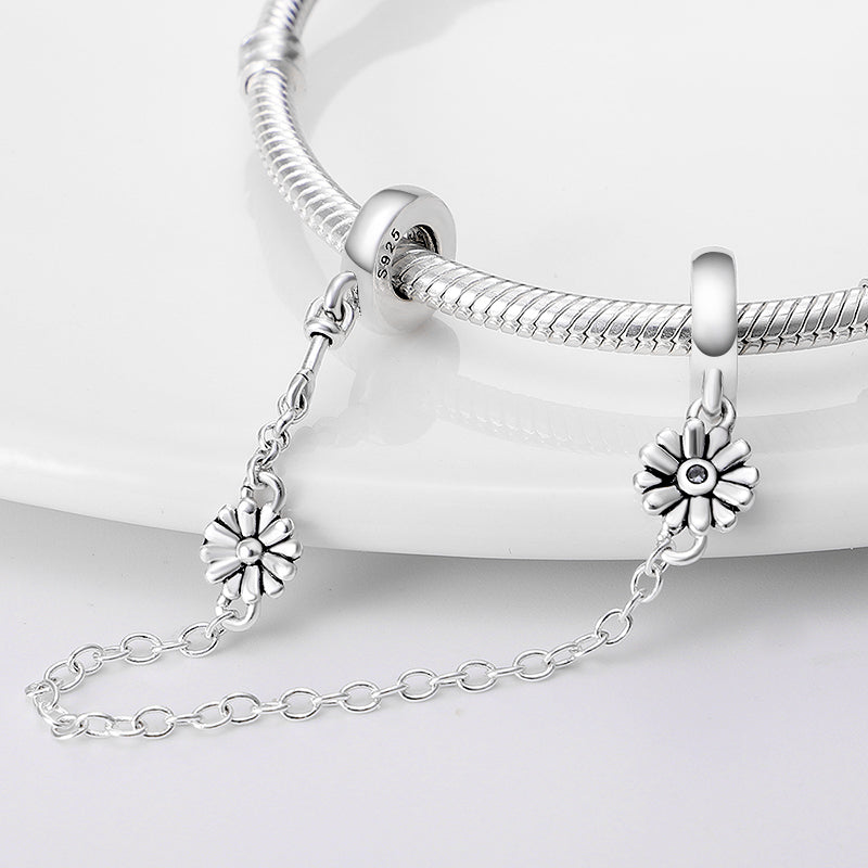 Charm chaine marguerites en argent - Korell charms