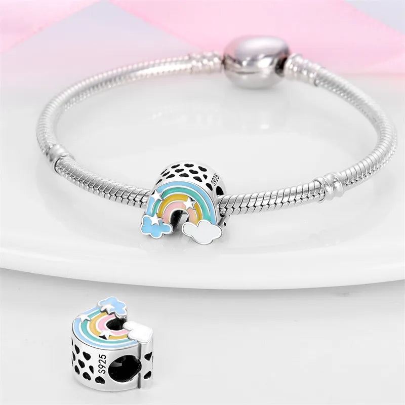 Charm arc-en-ciel pastel en argent - Korell charms