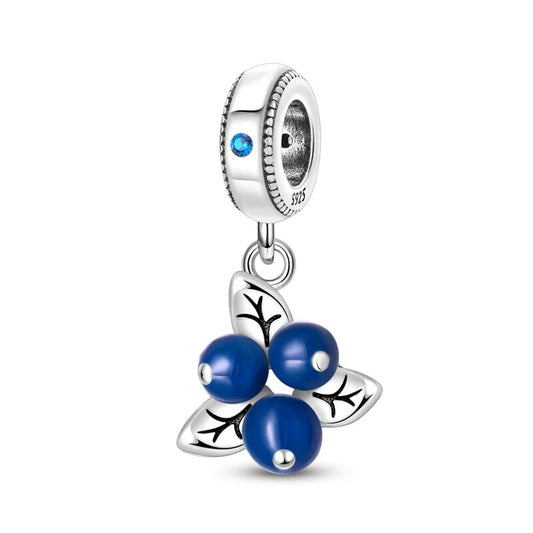 Charm pendentif myrtilles en argent - Korell charms