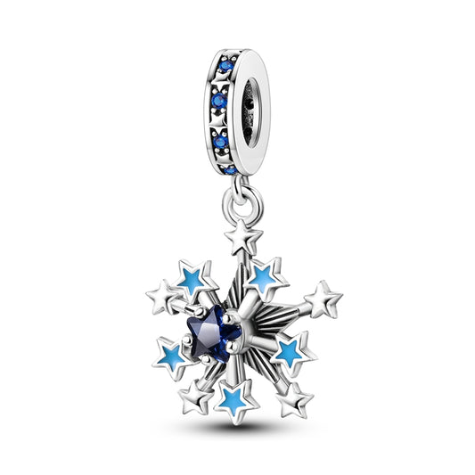 Charm pendentif flocon de neige en argent - lumineux - Korell charms