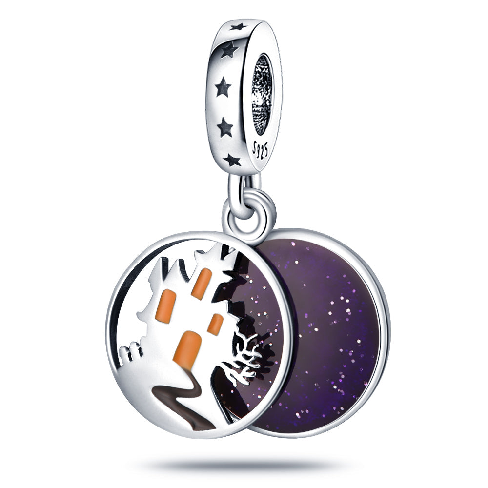 Charm pendentif Halloween maison hantée en argent - Korell charms