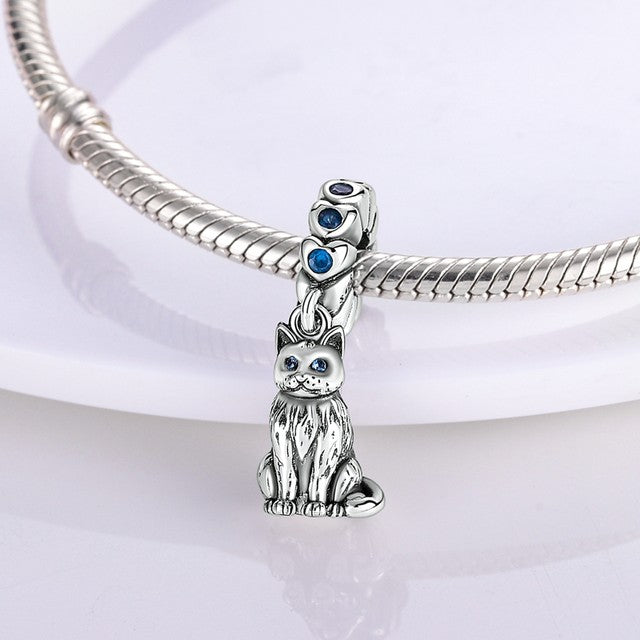 Charm pendentif chat en argent - Korell charms