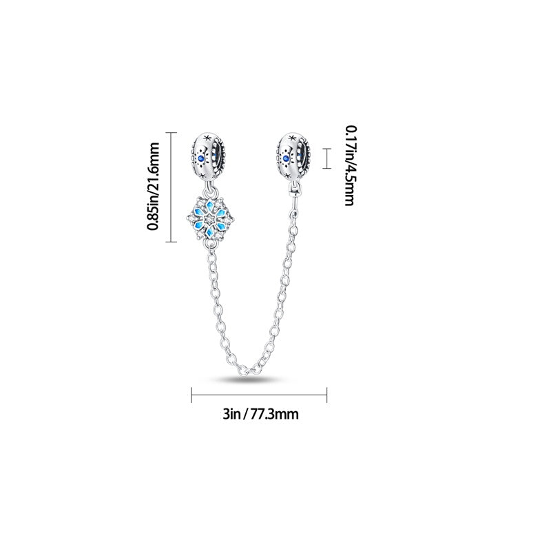 Charm chaine flocon de neige en argent - Korell charms