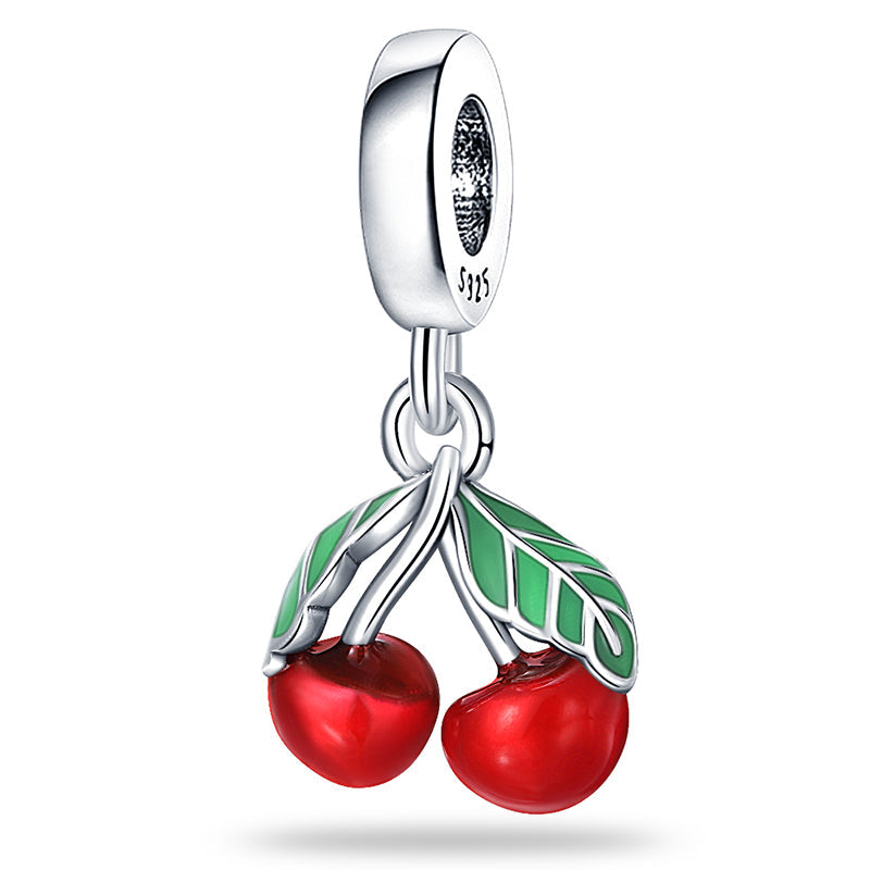 Charm pendentif fruit cerises en argent - Korell charms