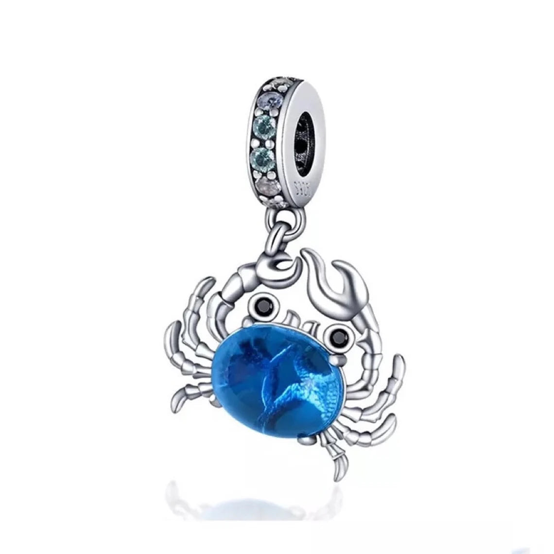 Charm pendentif crabe bleu en argent - Korell charms