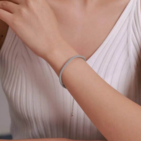 Bracelet Prestige corde tressée en argent plaqué platine - Korell charms