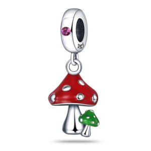 Charm pendentif champignons en argent - Korell charms