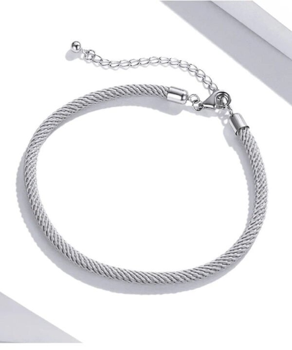 Bracelet Prestige corde tressée en argent plaqué platine - Korell charms