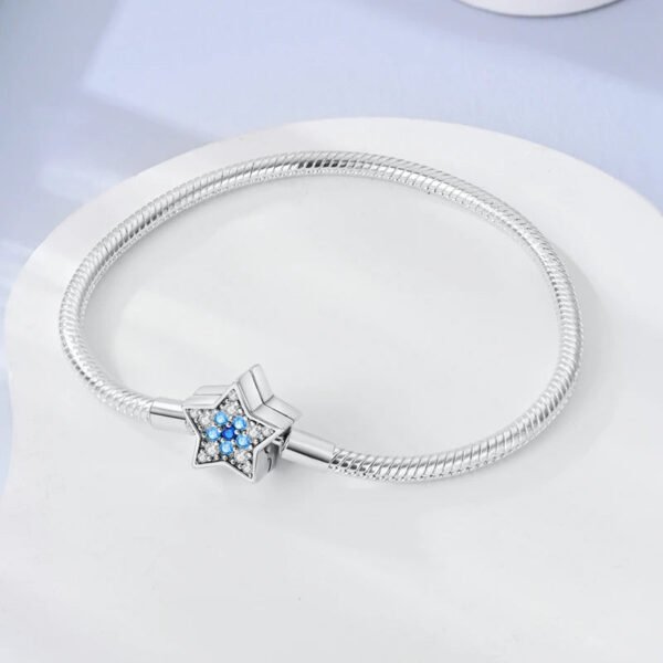 Bracelet pour charms étoile cristaux bleus en argent - Korell charms