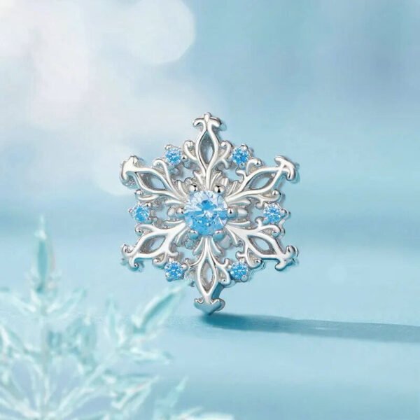 Charm Prestige flocon de neige en argent plaqué platine - Korell charms