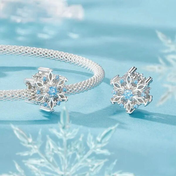 Charm Prestige flocon de neige en argent plaqué platine - Korell charms