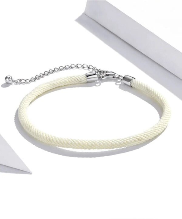 Bracelet Prestige corde tressée en argent plaqué platine - Korell charms