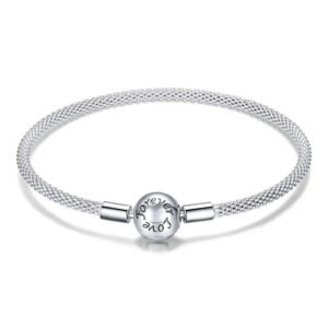 Bracelet pour charms Forever en maille tissée en argent - Korell charms