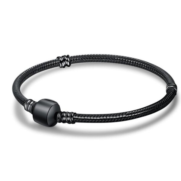 Bracelet noir pour charms cylindre en argent - Korell charms