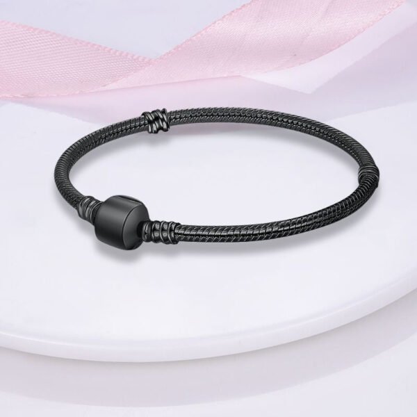 Bracelet noir pour charms cylindre en argent - Korell charms