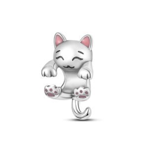 Charm chat enroulé en argent - Korell charms