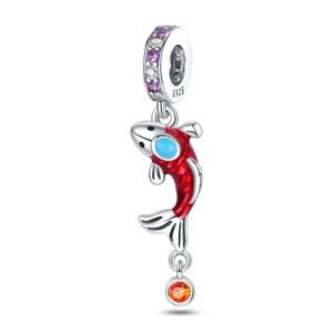 CH526 Charm pendentif carpe koï en argent