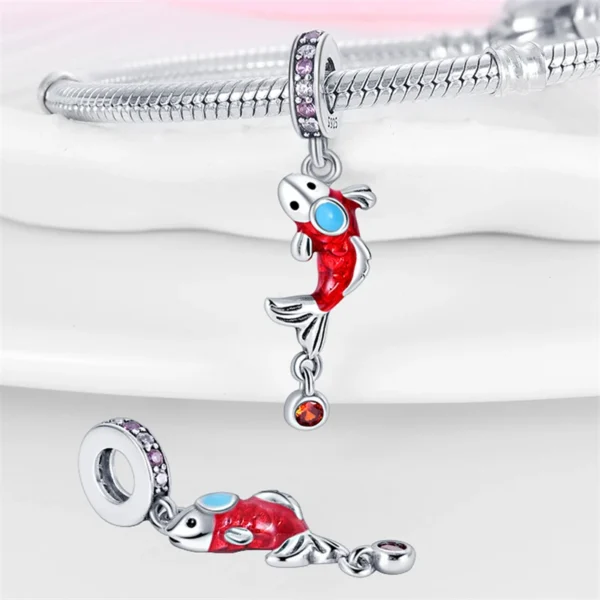 Charm pendentif carpe koï en argent – Image 3