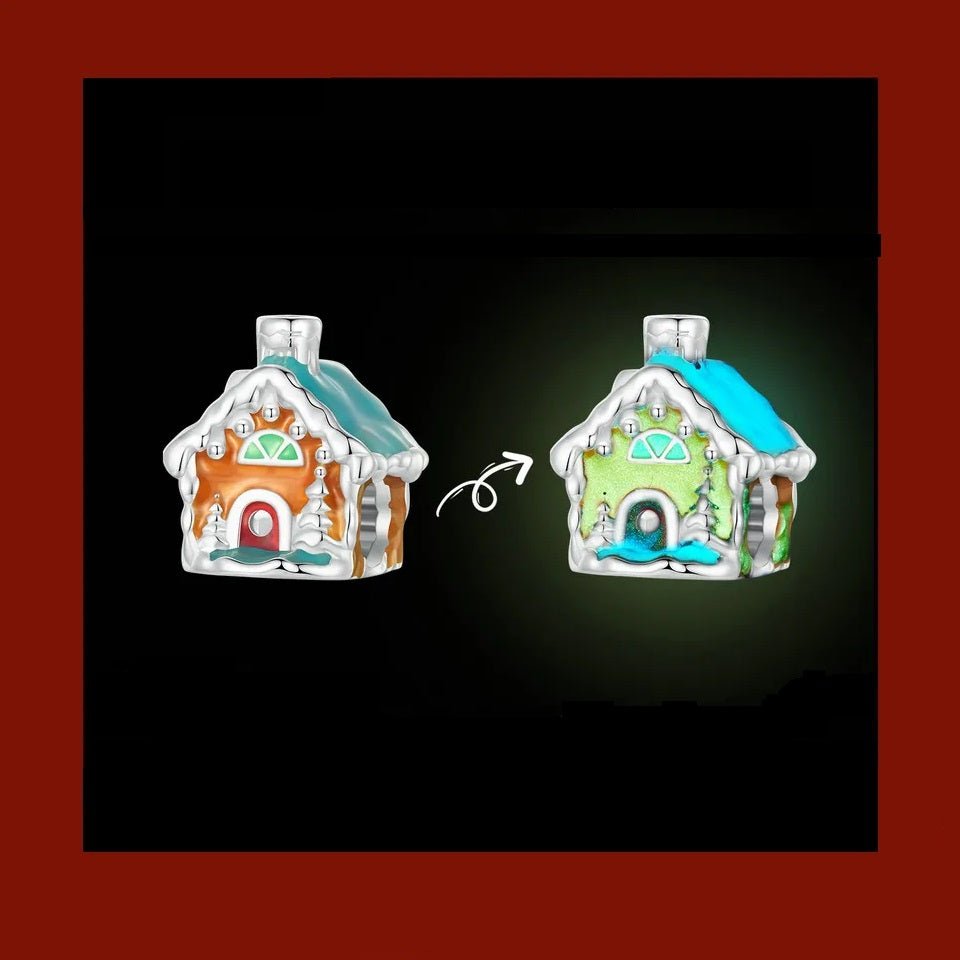 Charm Prestige chalet enneigé en argent - lumineux - Korell charms