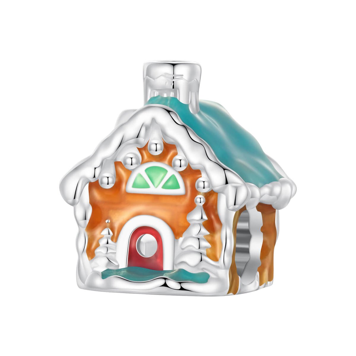 Charm Prestige chalet enneigé en argent - lumineux - Korell charms