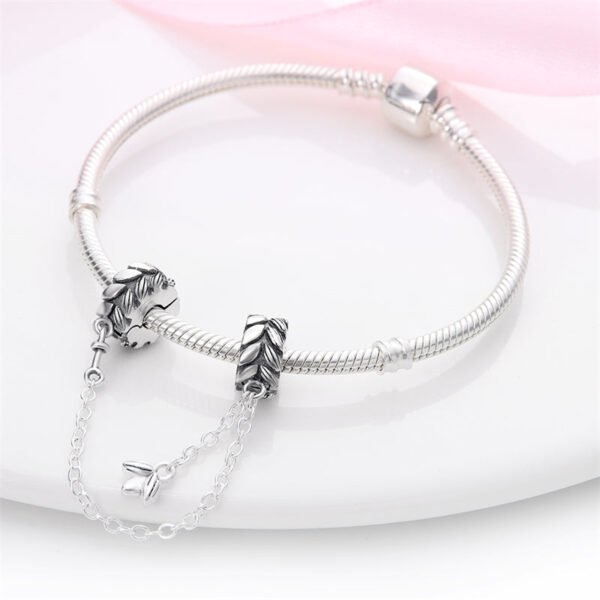 Charm chaine feuilles en argent - Korell charms