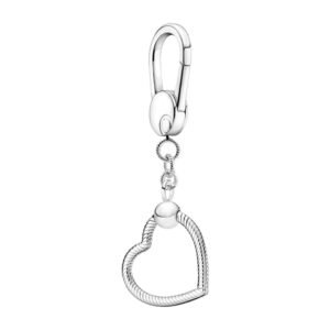 Porte charms mousqueton cœur pendentif en argent - Korell charms