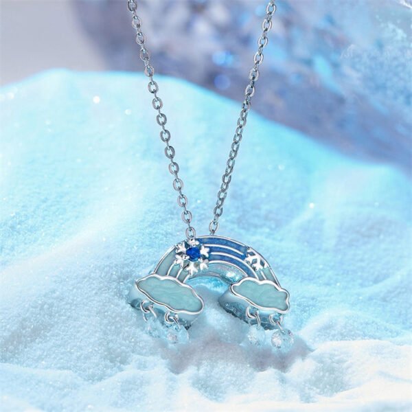 Charm Prestige arc-en-ciel, nuages et flocons de neige en argent plaqué platine - Korell charms