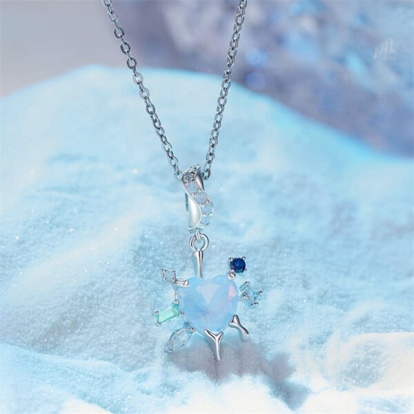Charm Prestige pendentif cœur givré en argent plaqué platine - Korell charms