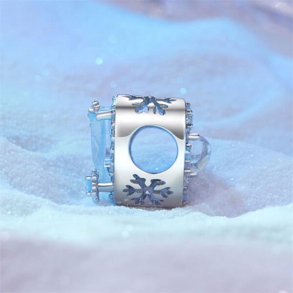 Charm Prestige cœur flocon givré en argent plaqué platine - Korell charms