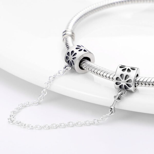 Charm chaine petites fleurs en argent - Korell charms