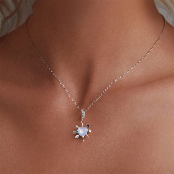 Charm Prestige pendentif cœur givré en argent plaqué platine - Korell charms