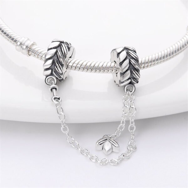 Charm chaine feuilles en argent - Korell charms