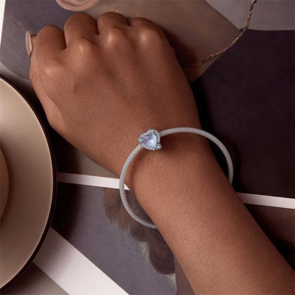 Charm Prestige cœur flocon givré en argent plaqué platine - Korell charms