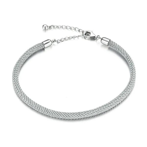 Bracelet Prestige corde tressée en argent plaqué platine Gris - Korell charms