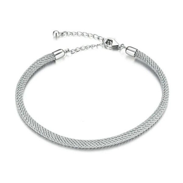 Bracelet Prestige corde tressée en argent plaqué platine Gris - Korell charms