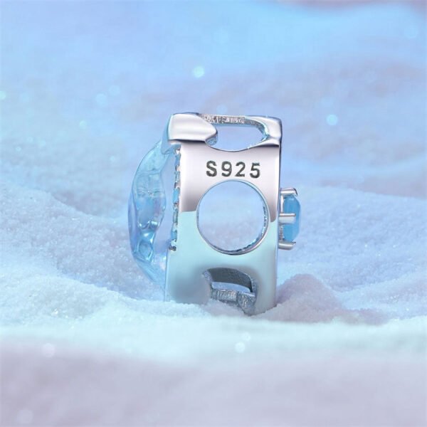 Charm Prestige ovale flocon givré en argent plaqué platine - Korell charms
