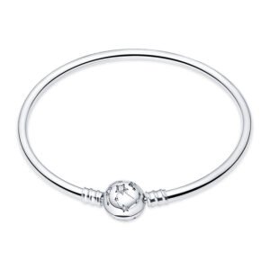 Bracelet jonc rigide pour charms boule à étoiles en argent - Korell charms