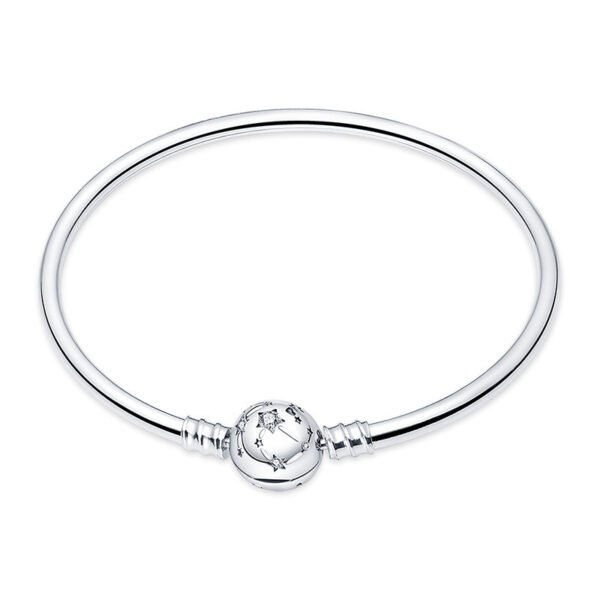 Bracelet jonc rigide pour charms boule à étoiles en argent - Korell charms