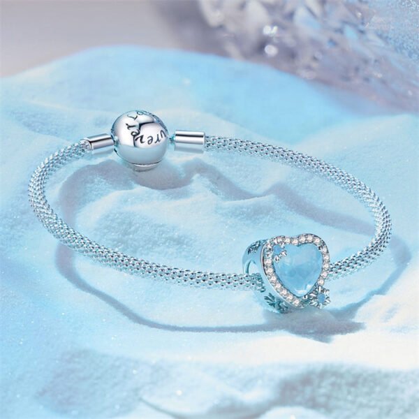 Charm Prestige cœur flocon givré en argent plaqué platine - Korell charms