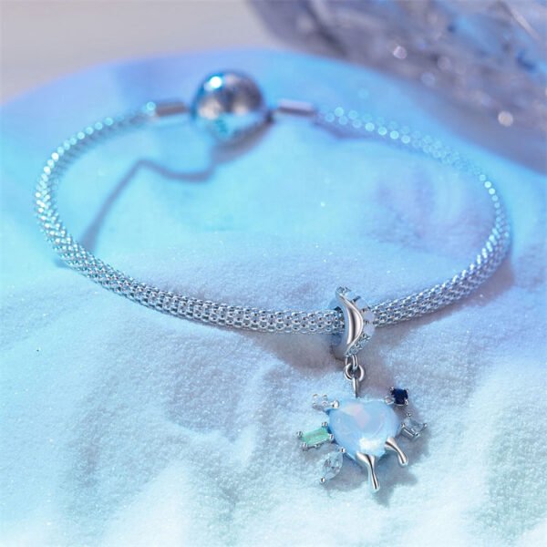 Charm Prestige pendentif cœur givré en argent plaqué platine - Korell charms