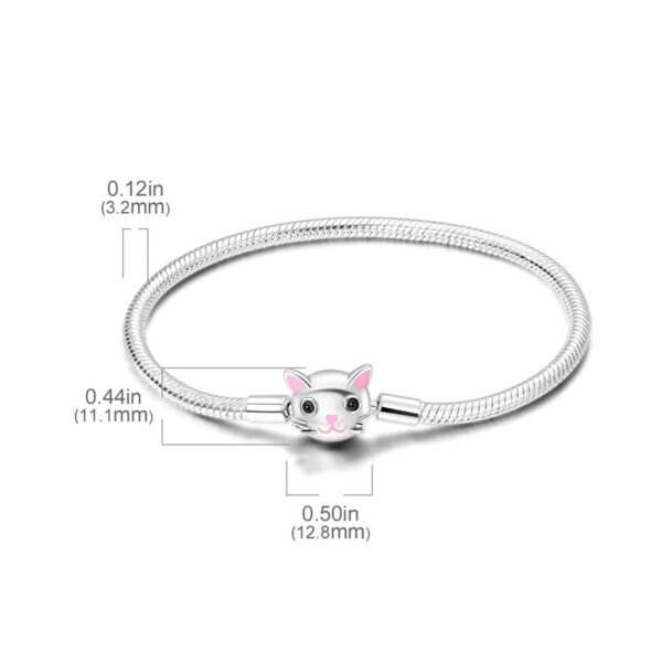 Bracelet pour charms tête de chat en argent - Korell charms