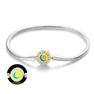 Bracelet pour charms lune, soleil et étoiles en argent - lumineux - Korell charms