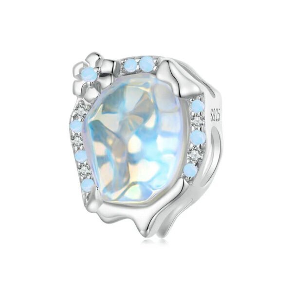 Charm Prestige ovale flocon givré en argent plaqué platine - Korell charms